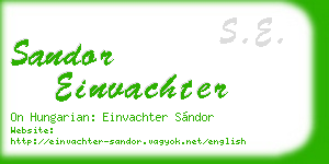 sandor einvachter business card